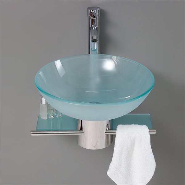 Glass Single Sink Bathroom Vanity, Vanity With Glass Bowl Sink