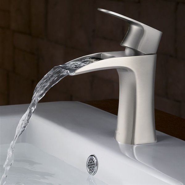 Fresca Fortore Brushed Nickel 1-handle Single Hole Watersense Labeled Bathroom Sink Faucet