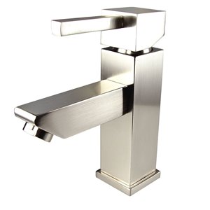 Fresca Versa Brushed Nickel 1-handle Single Hole Watersense Labeled Bathroom Sink Faucet