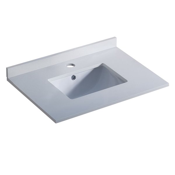 Fresca Oxford White Ceramic Drop-in Or Undermount Rectangular Bathroom Sink Drain Included ( 20.38-in X 30-in )