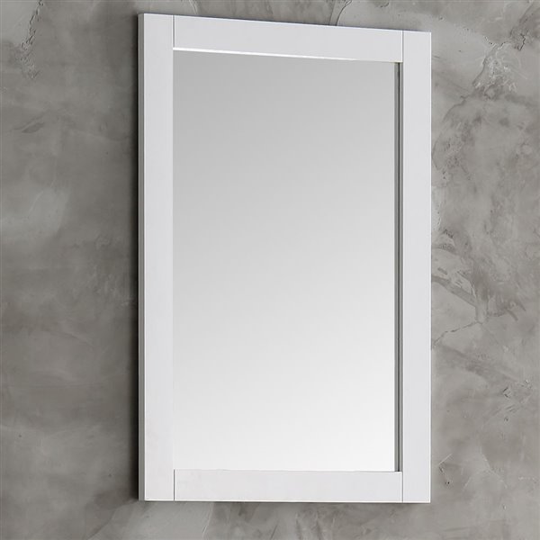 Fresca Cambria 20-in White Rectangular Bathroom Mirror