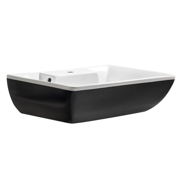 Fresca Moselle White Ceramic Drop-in Or Undermount Rectangular Bathroom Sink Drain Included ( 17.6-in X 24.6-in )