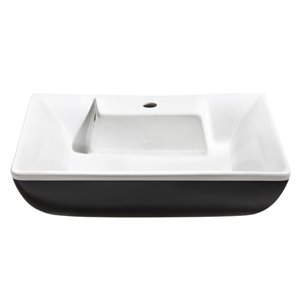 Fresca Moselle White Ceramic Drop-in Or Undermount Rectangular Bathroom Sink Drain Included ( 17.6-in X 24.6-in )