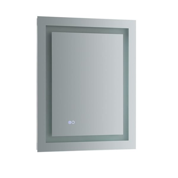 Fresca Santo 24 In Lighted Led Fog Free White Rectangular Frameless Bathroom Mirror Fmr022430 Rona