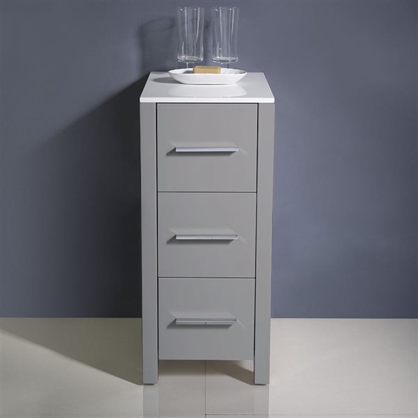 Fresca Torino 12-in x 28.13-in x 17.75-in Grey Freestanding Linen Cabinet