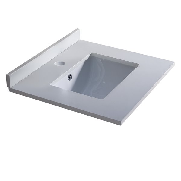 Fresca Oxford White Ceramic Drop-in Or Undermount Rectangular Bathroom Sink Drain Included ( 20.38-in X 24-in )