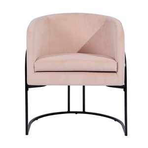 FurnitureR Charles Modern Pink Polyester/Polyester Blend Accent Chair
