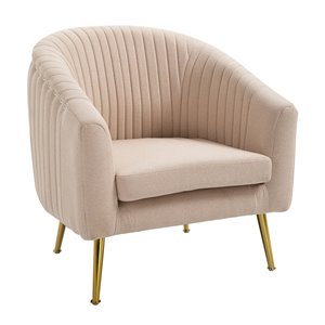 FurnitureR Trapp Modern Pink Polyester/Polyester Blend Accent Chair