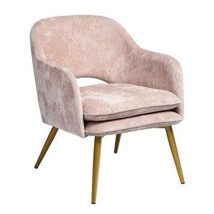 FurnitureR Lindsay Modern Pink Polyester/Polyester Blend Accent Chair