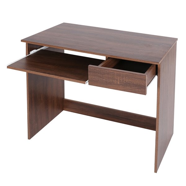 HOMY CASA Home Office Computer Writing Desk Table with Drawers Walnut 
