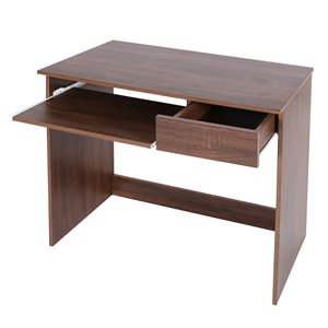 FurnitureR Tik 31.5-in Walnut Modern/contemporary Writing Desk With Drawer And Keyboard Tray