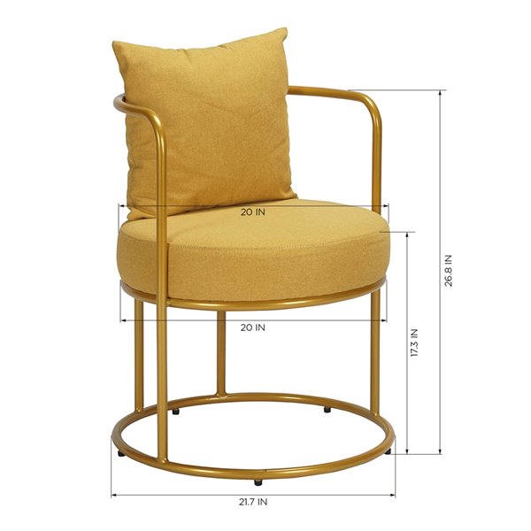 Homy Casa Kanter Modern Yellow Polyester/Polyester Blend Accent Chair
