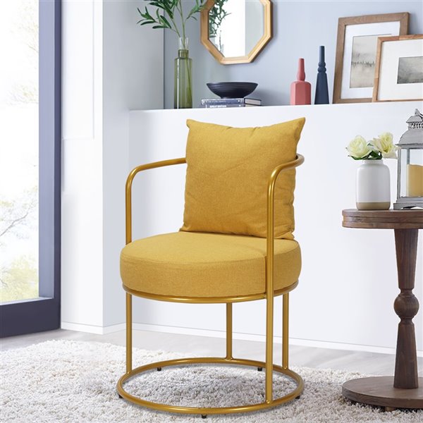 Homy Casa Kanter Modern Yellow Polyester/Polyester Blend Accent Chair