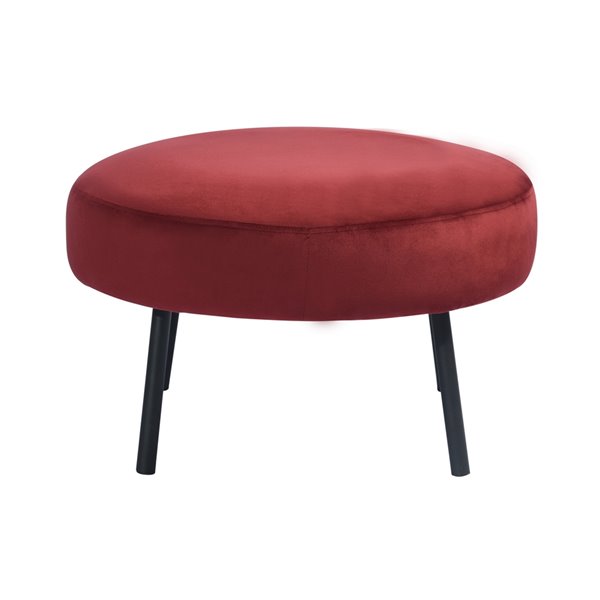 Burgundy round online ottoman