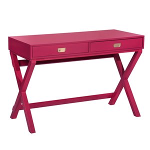 FurnitureR Mavis 44.1-in Pink Modern/contemporary Writing Desk with Drawers