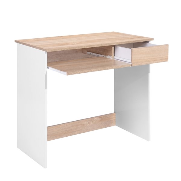 Pupitre blanc avec tiroir et plateau pour clavier moderne/contemporain de 31,5 po Tik par FurnitureR