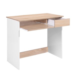 FurnitureR Tik 31.5-in White Modern/contemporary Writing Desk With Drawer And Keyboard Tray