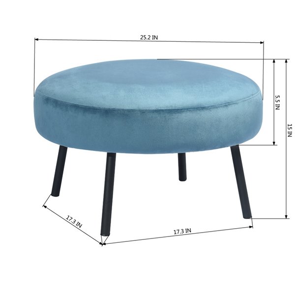 Light blue velvet deals ottoman