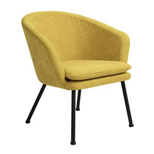 Fauteuil d'appoint moderne en polyester/mélange de polyester Dixier de Homycasa, jaune