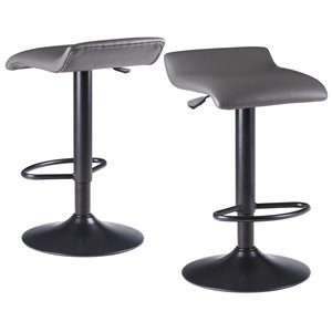 Winsome Wood Tarah Grey Adjustable Swivel Bar Stool