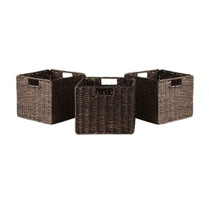 Haut panier en rotin chocolat Granville par Winsome Wood, paquet de 3