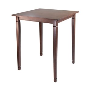 Table haute en bois de couleur noyer Kingsgate, carré (35 po à 36 po h.) par Winsome Wood