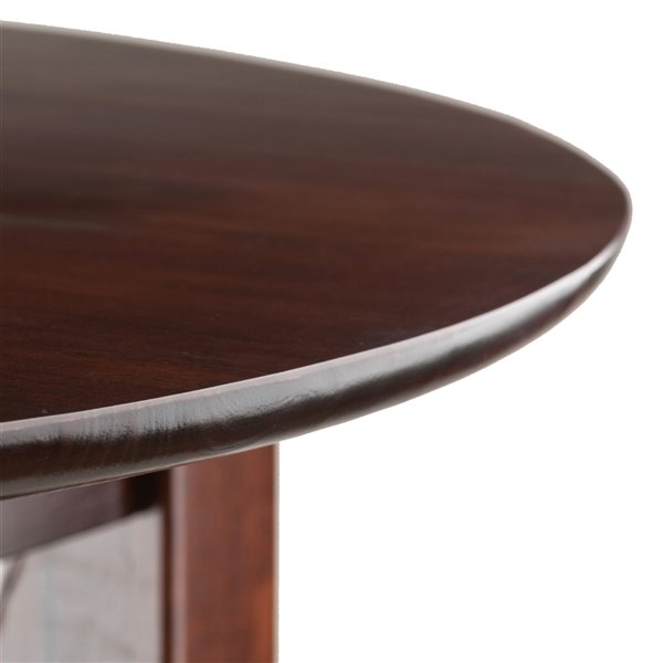 Winsome Wood Fion Walnut Round Fixed Counter (35-in To 36-in H) Table , Wood With Walnut Wood Base