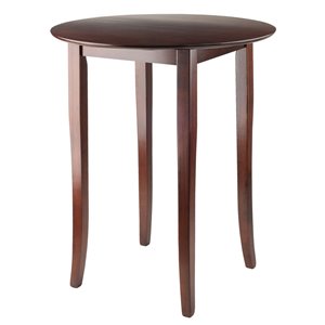 Table haute en bois de couleur noyer Fion, ronde (35 po à 36 po h.) par Winsome Wood