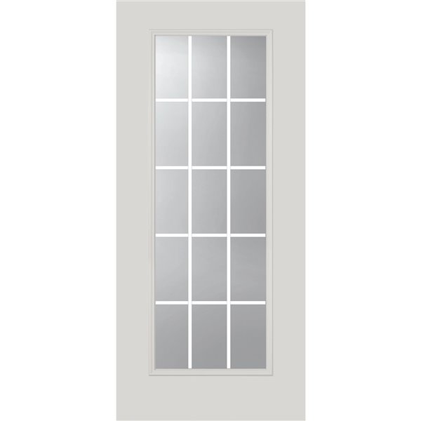 15-Lite Low-E Glass with Grill between Glass 22-in x 64-in x 1-in Door Glass