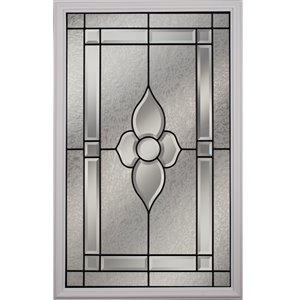Nouveau Low-E Argon Glass withPatina Caming 22-in x 36-in x 1-in Door Glass