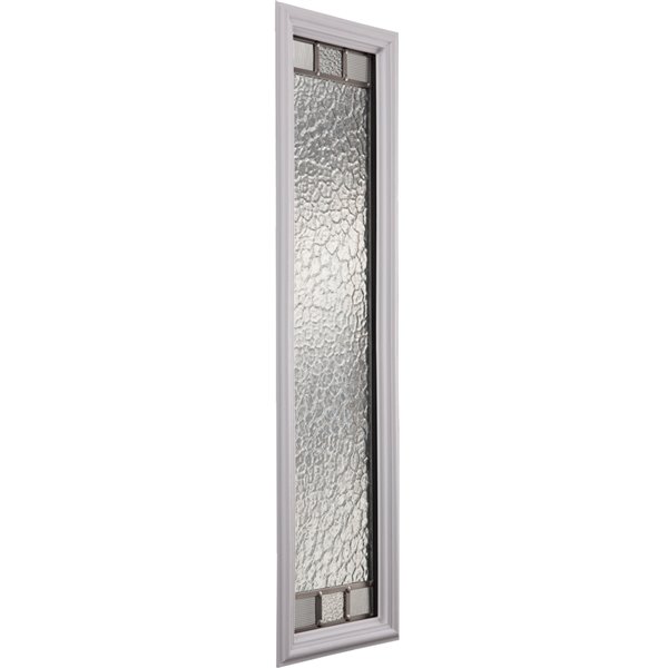 Jardin Low-E Argon Glass with Satin Nickel Caming 8-in x 36-in x 1-in Sidelight