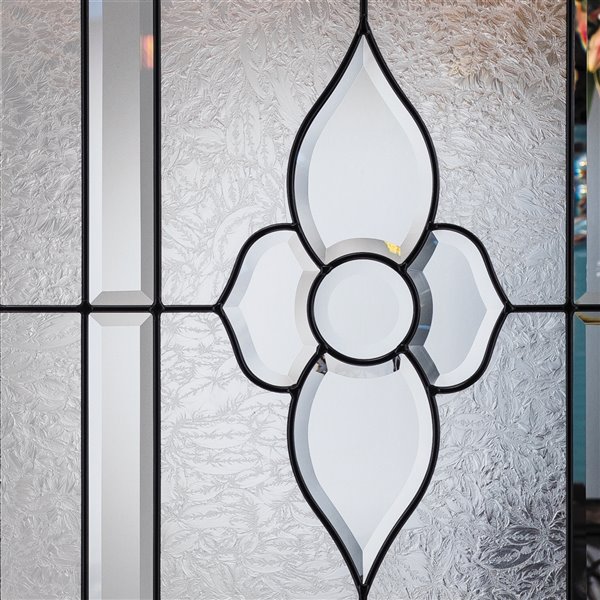 Nouveau Low-E Argon Glass with Patina Caming 22-in x 64-in x 1-in Door Glass