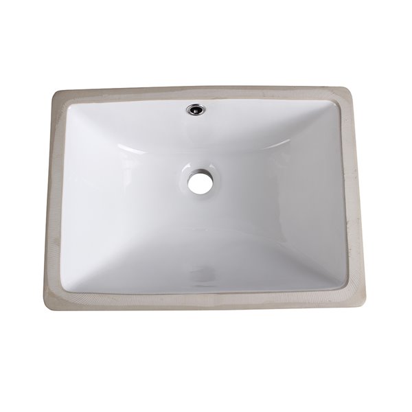 Fresca Allier White Ceramic Drop-in or Undermount Rectangular Bathroom Sink Drain Included ( 14.38-in X 19.25-in )