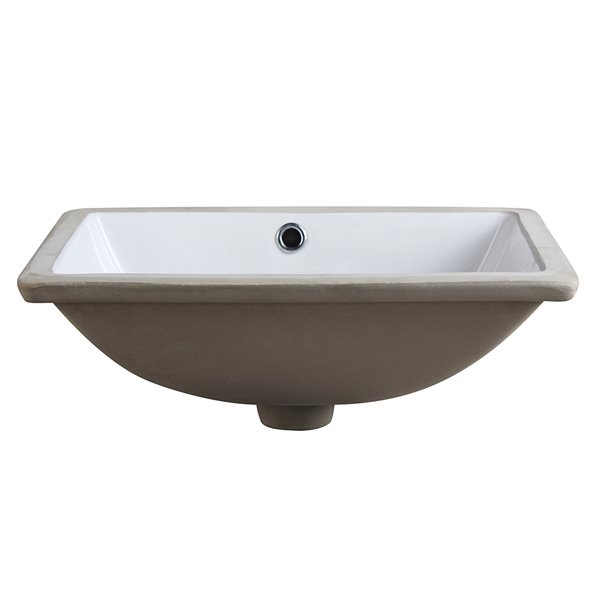Fresca Allier White Ceramic Drop-in or Undermount Rectangular Bathroom Sink Drain Included ( 14.38-in X 19.25-in )