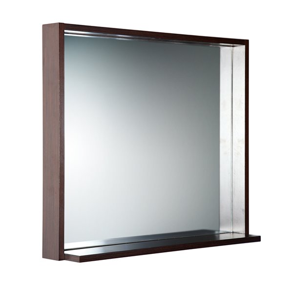 Fresca Allier 29.5-in Wenge Rectangular Bathroom Mirror