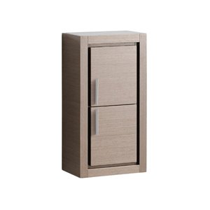 Fresca Trieste 15.75-in W X 32-in H X 9.88-in D Grey Oak Wall-mount Corner Linen Cabinet
