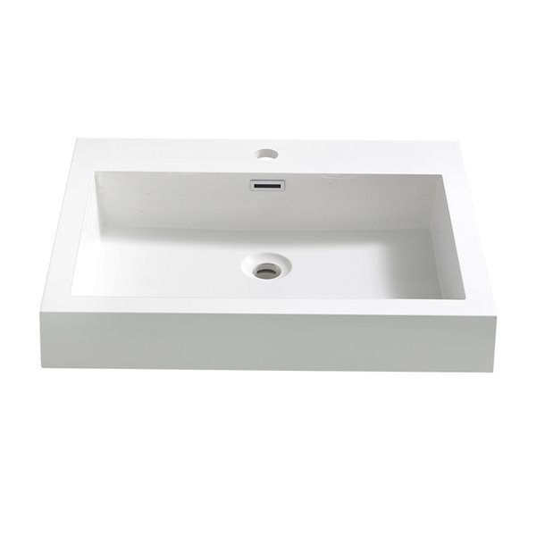Fresca Alto White Ceramic Drop In Or, White Rectangular Drop In Bathroom Sink