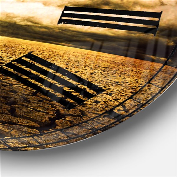 DesignArt 36in x 36in Global Warming Traditional Analog Round Wall