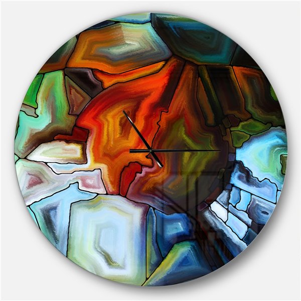 Designart 36-in x 36-in Abstract Stained Glass Design Modern Analog ...