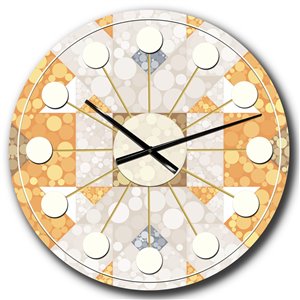 DesignArt 23-in x 23-in Geometric Retro Design I Mid-Century Analog Round Wall Clock