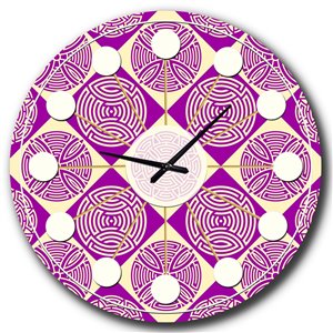 Designart 36-in x 36-in Retro Abstract Pattern Design I Analog Round Wall Clock