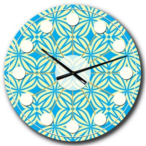 DesignArt 23-in x 23-in Retro Ornamental Design I Mid-Century Analog Round Wall Clock