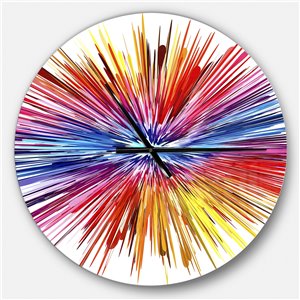 Designart 23-in x 23-in Color Explosion Modern Analog Round Wall Clock