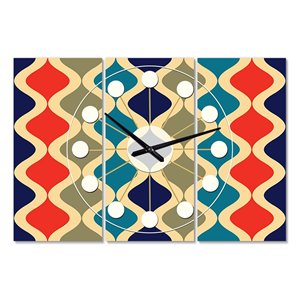 Designart Retro Ornamental Design VI Oversized Analog Rectangular Wall Standard Clock