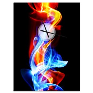 Designart Fire And Ice Oversized (23-in H and Up) Analog Rectangle Wall Standard Clock