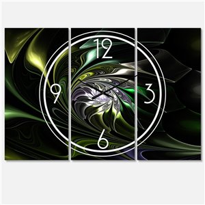 Designart Multi Colored Green Stained Glass Oversized (23-in H and Up) Analog Rectangular Wall Standard Clock