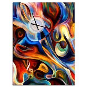 Designart Abstract Music And Rhythm Oversized (23-in H and Up) Analog Rectangle Wall Standard Clock