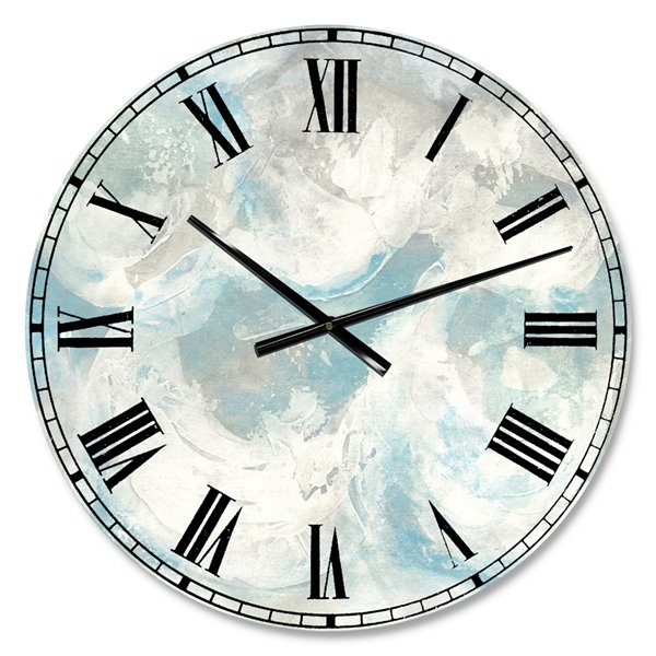 Designart Pale Blue Shade Iv Large Analog Round Wall Standard Clock 