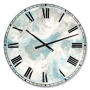Designart Pale Blue Shade IV Large Analog Round Wall Standard Clock