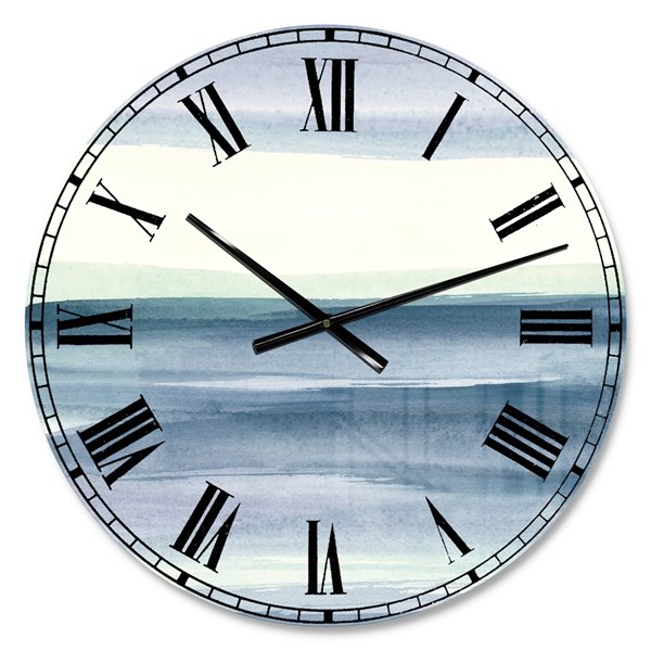 Designart Mint Indigo Dawn I Large Og Rectangular Wall Standard Clock Clm30442 C23 Rona - Large Rectangle Wall Clock